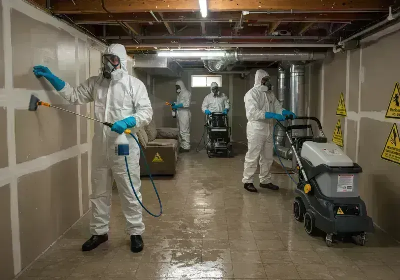 Basement Moisture Removal and Structural Drying process in Hartville, MO